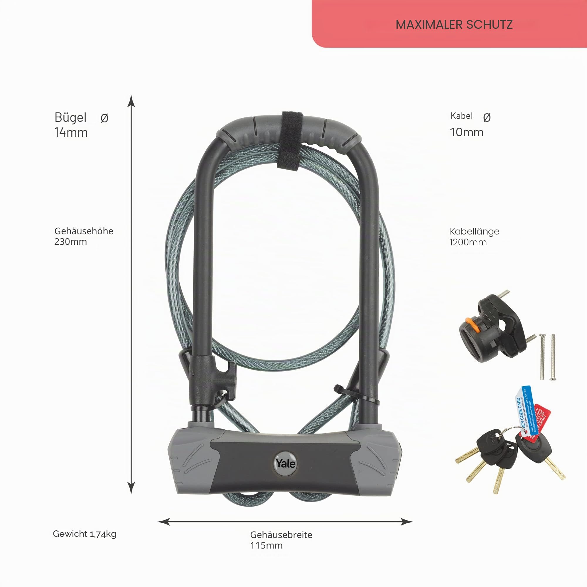 yale-yul3c-14-230-1-b-gelschloss-230-mm-mit-kabel-und-4-schl-sseln image 4