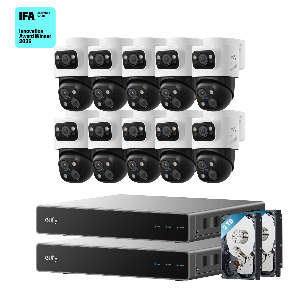 eufy-security-dual-nvr-poe-system-mit-10x-poe-cam-s4-4k-berwachungsset image 1