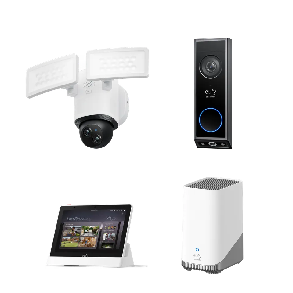 eufy-security-e340-bundle-video-doorbell-floodlight-kamera-homebase-s380-smart-d image 1