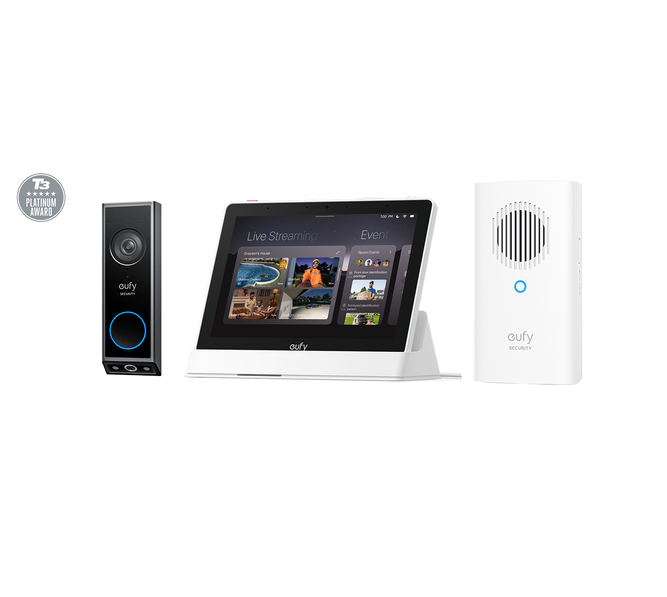 eufy-security-video-doorbell-e340-bundle-mit-add-on-chime-und-smart-display-e10 image 1