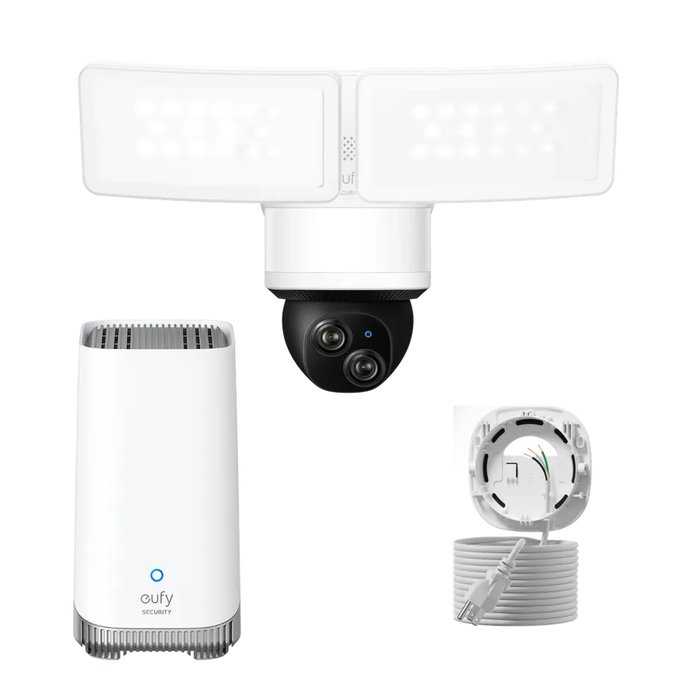 eufy-security-floodlight-camera-e340-mit-ac-kabel-homebase-s380-set image 1