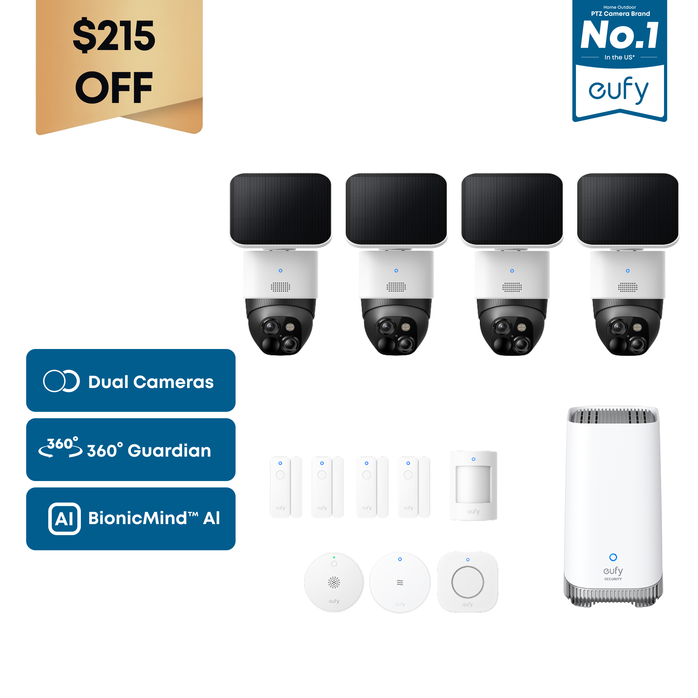 eufy-security-solocam-s340-4er-set-alarmanlage-homebase-s380 image 1
