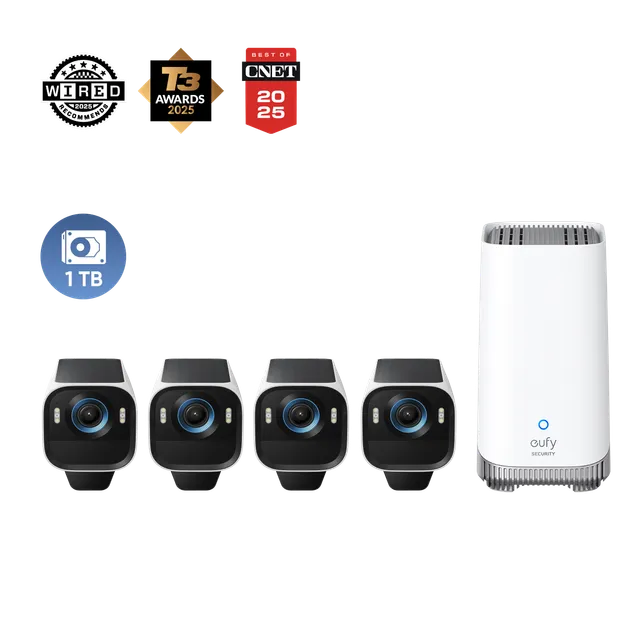 eufy-security-eufycam-s3-pro-4-cam-kit-1-tb-festplatte-4k-solar-berwachungskamer image 1