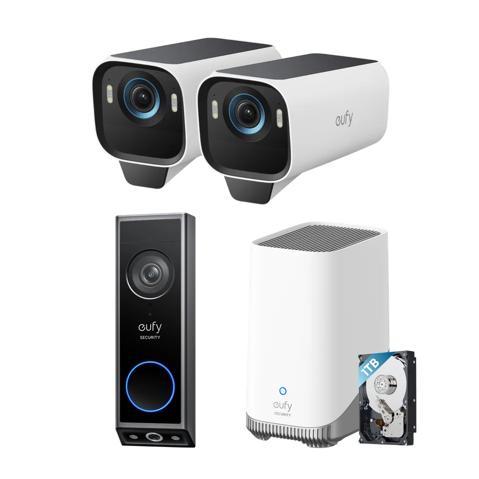 eufy-security-eufycam-s3-pro-2-cam-kit-video-doorbell-e340-1-tb-festplatte-video image 1
