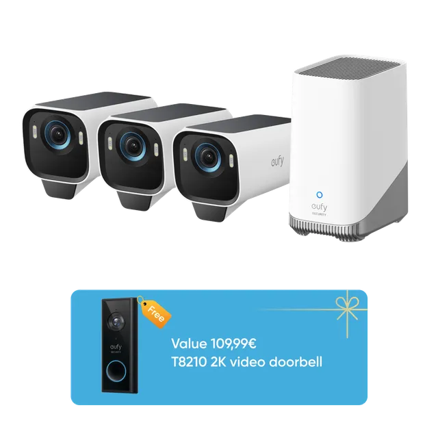 eufy-security-eufycam-s3-pro-3-cam-kit-video-doorbell-s220-video-t-rklingel-set image 1