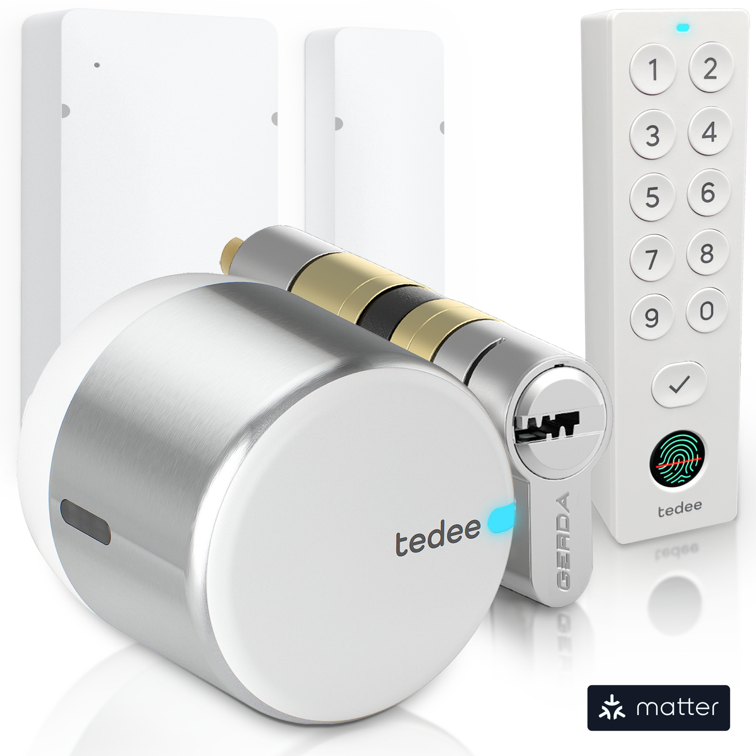 tedee-go2-smart-schloss-bundle-mit-t-rsensor-zylinder-und-keypad-pro image 1