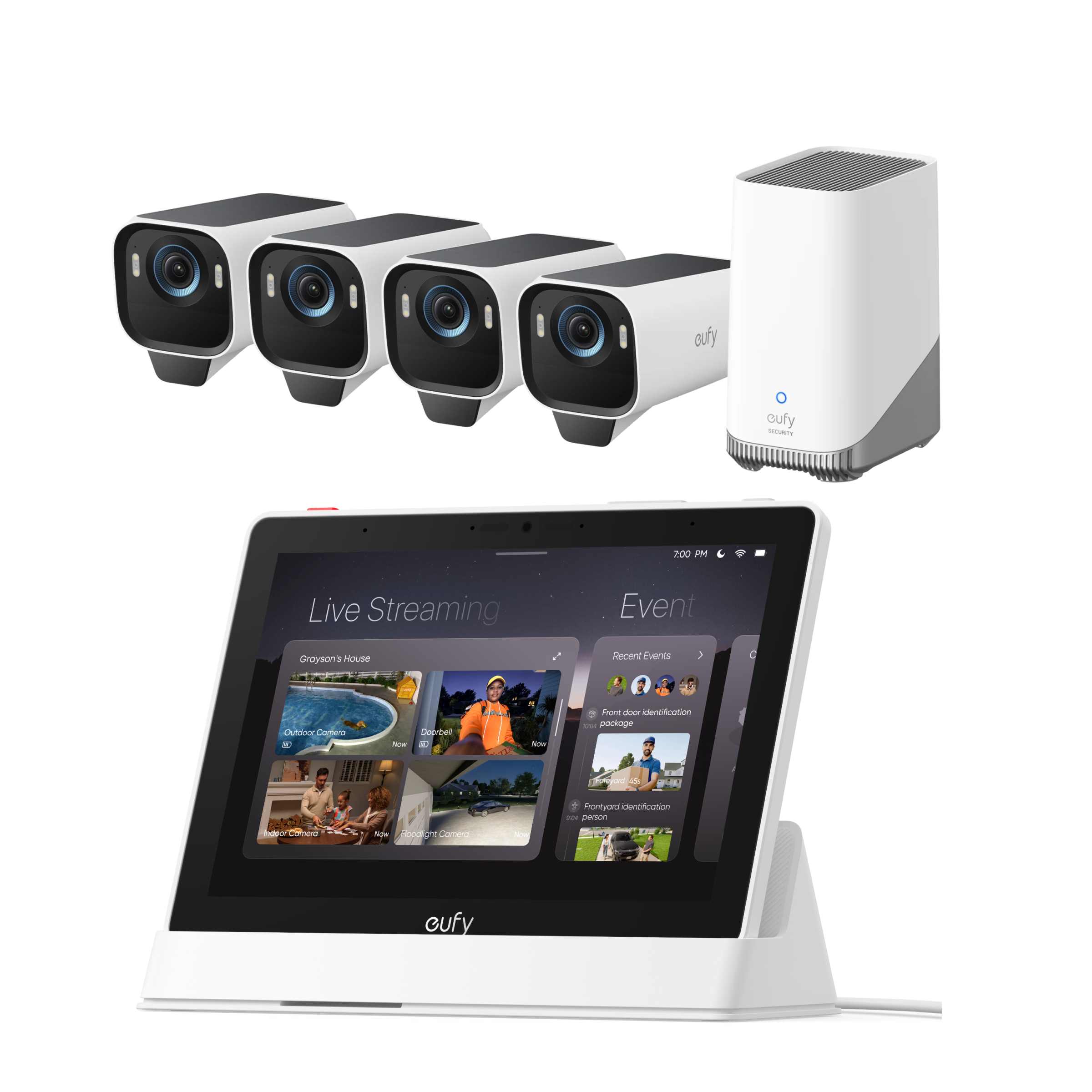 eufy-security-smart-display-e10-eufycam-s3-pro-4-cam-kit-berwachungsset image 1