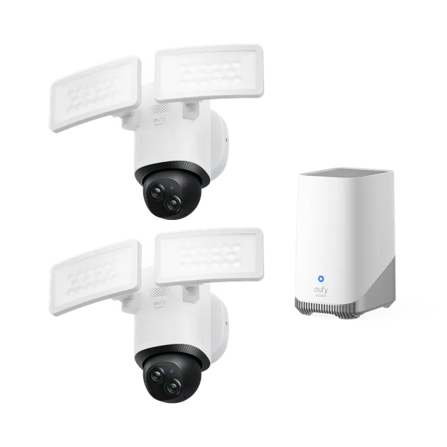 eufy-security-floodlight-camera-e340-2-cam-pack-homebase-s380 image 1