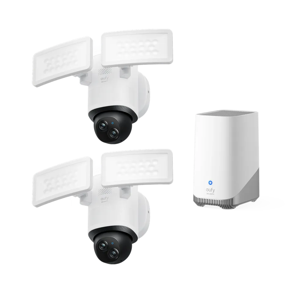 eufy-security-floodlight-camera-e340-2-cam-pack-homebase-s380 image 1