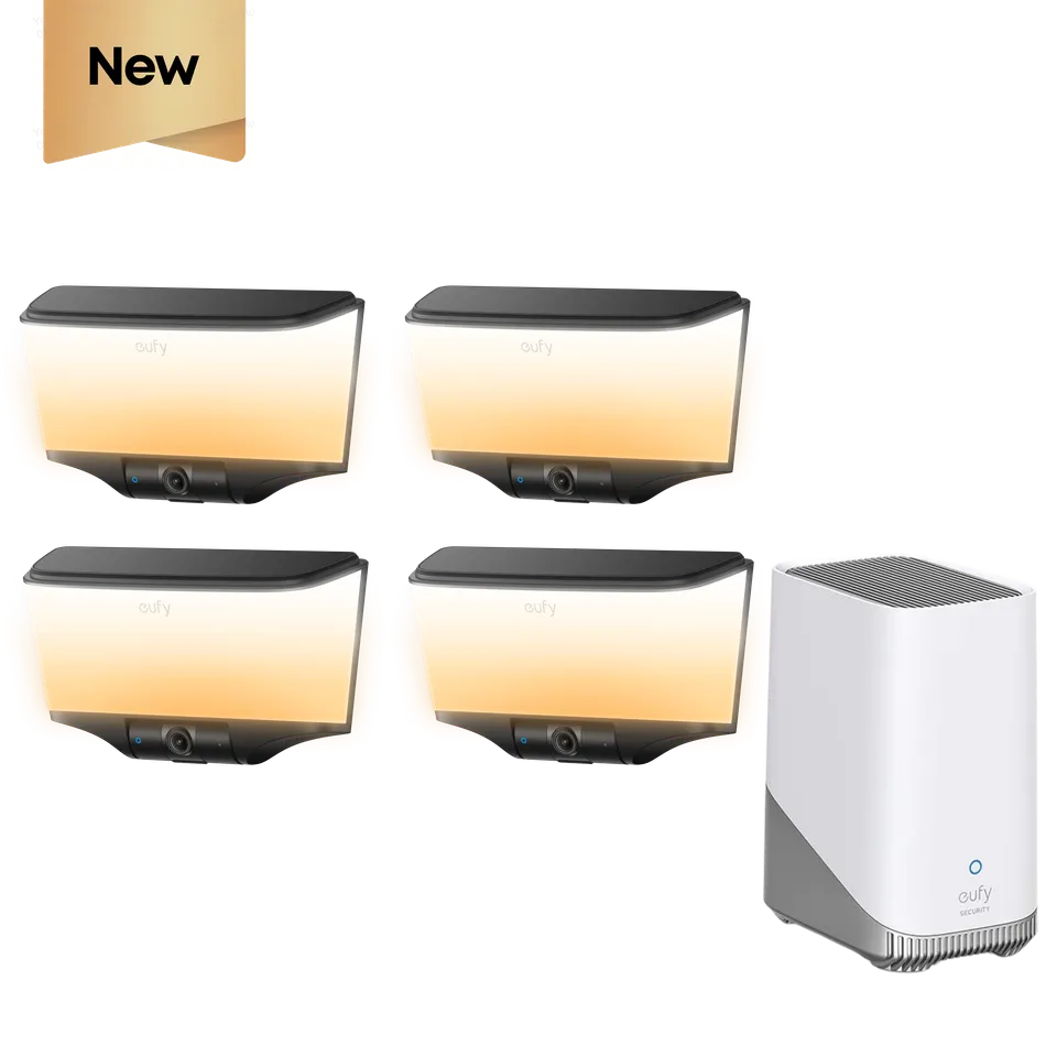 eufy-security-wall-light-cam-s4-4er-pack-homebase-s380 image 1