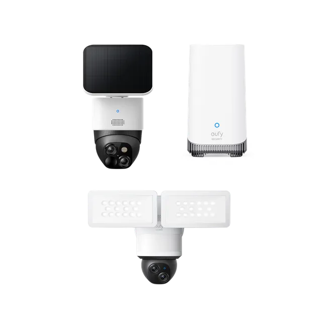 eufy-security-solocam-s340-floodlight-camera-e340-homebase-s380-set image 1