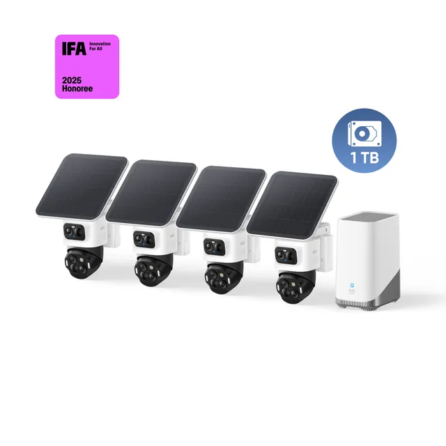 eufy-security-eufycam-s4-4-kamera-kit-homebase-s380-1-tb-festplatte-4k-ptz-bulle image 1