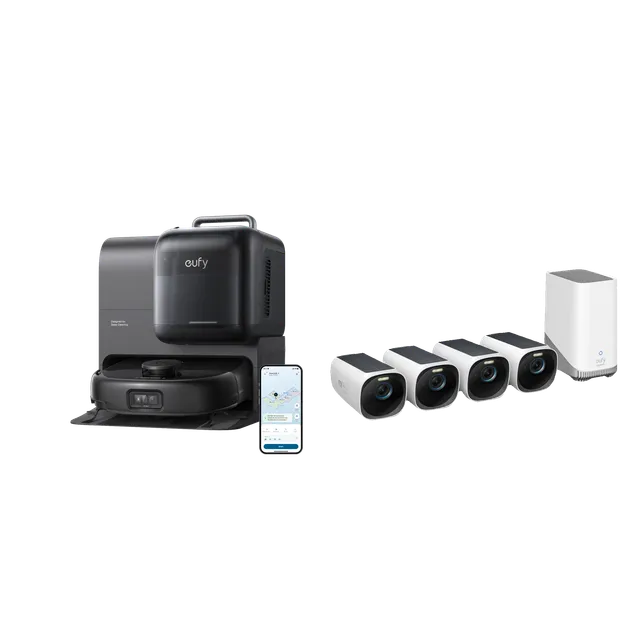 eufy-security-omni-e28-saugroboter-eufycam-s330-4-kamera-set image 1