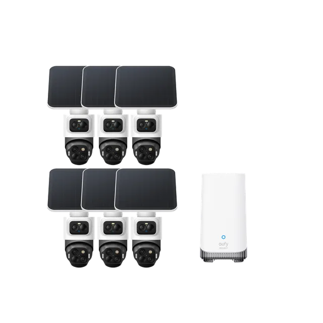 eufy-security-eufycam-s4-berwachungskamera-6-cam-kit-triple-lens-4k-ptz-set image 1