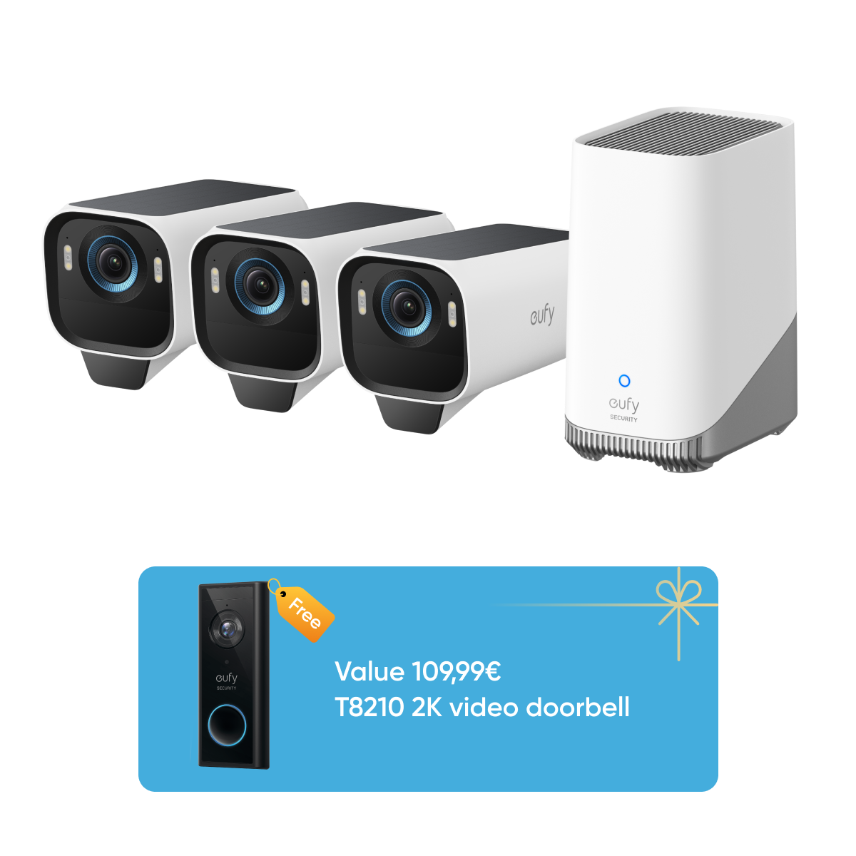eufy-security-eufycam-s3-pro-3-cam-kit-video-doorbell-s220-video-t-rklingel-set image 1