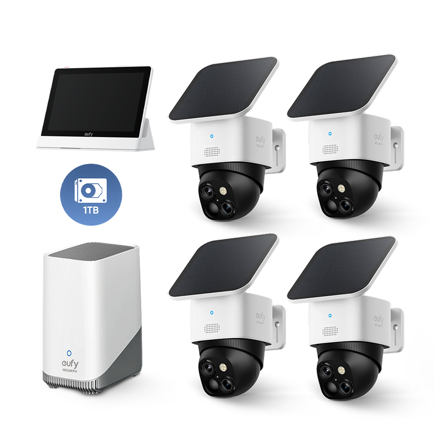 eufy-security-solocam-s340-4-cam-pack-homebase-s380-1-tb-festplatte-smart-displa image 1