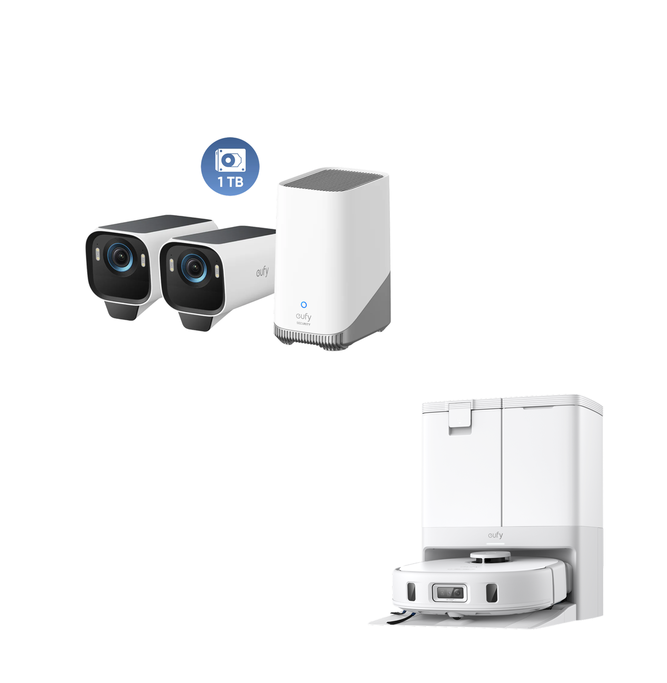 eufy-security-x10-pro-omni-wei-eufycam-s3-pro-2-cam-set-1-tb-saugroboter-kamera- image 1