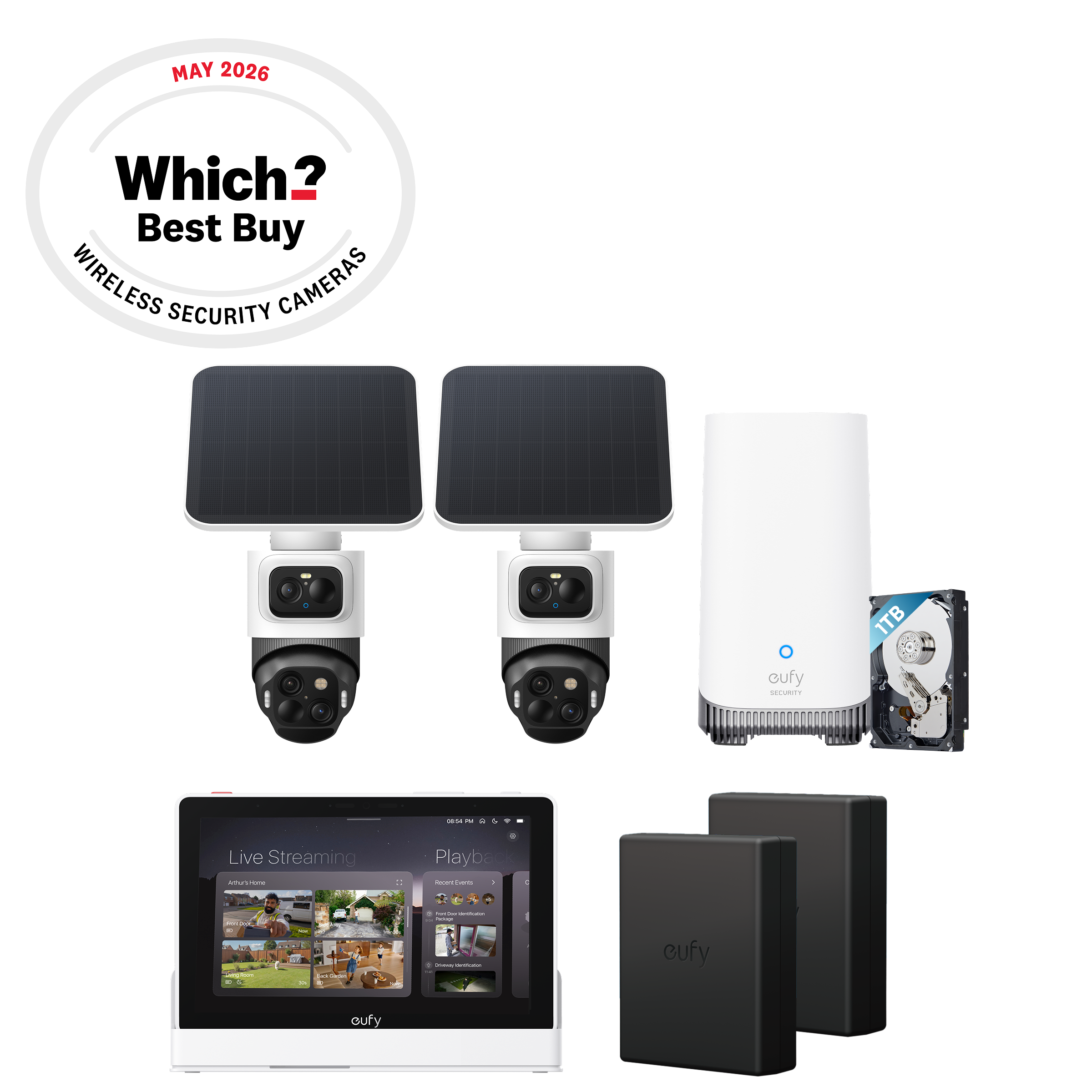 eufy-security-eufycam-s4-premium-komplett-bundle-2-cam-kit-display-e10-1tb image 1