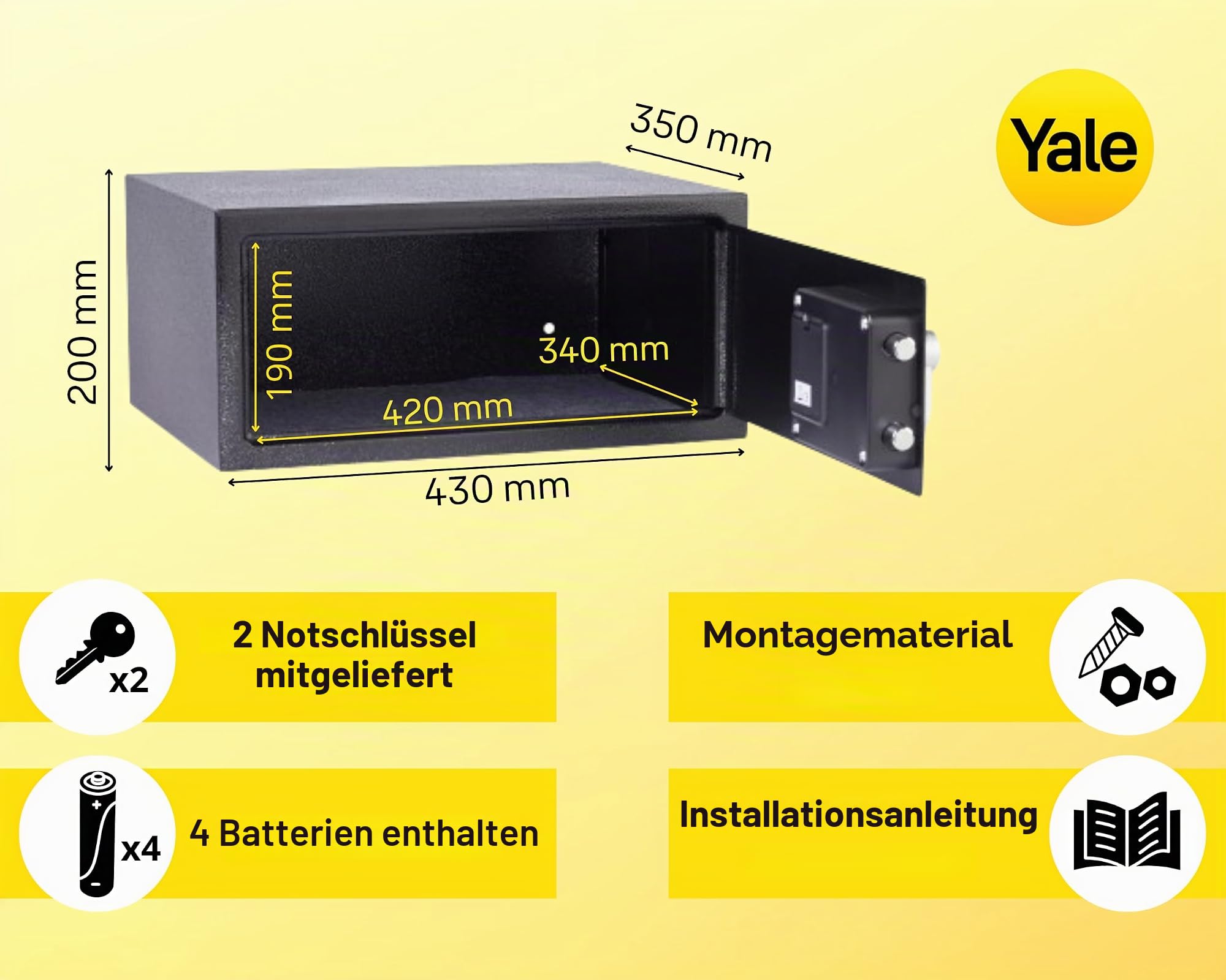 yale-ysv-250-db2-medium-elektronischer-m-beltresor-16-3l image 2