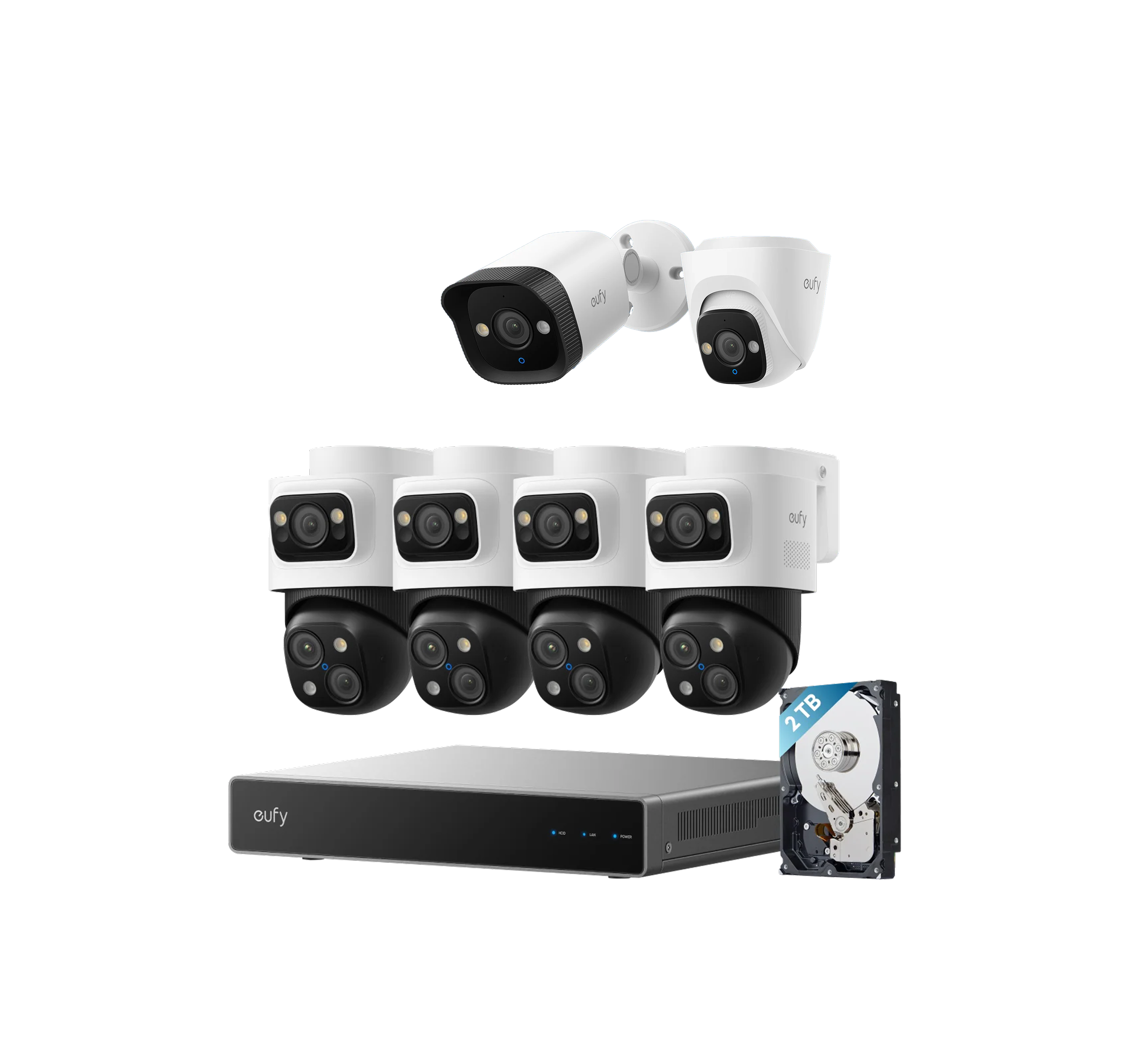 eufy-security-poe-nvr-6-kamera-kit-s4-max-bullet-e40-turret-e41 image 1