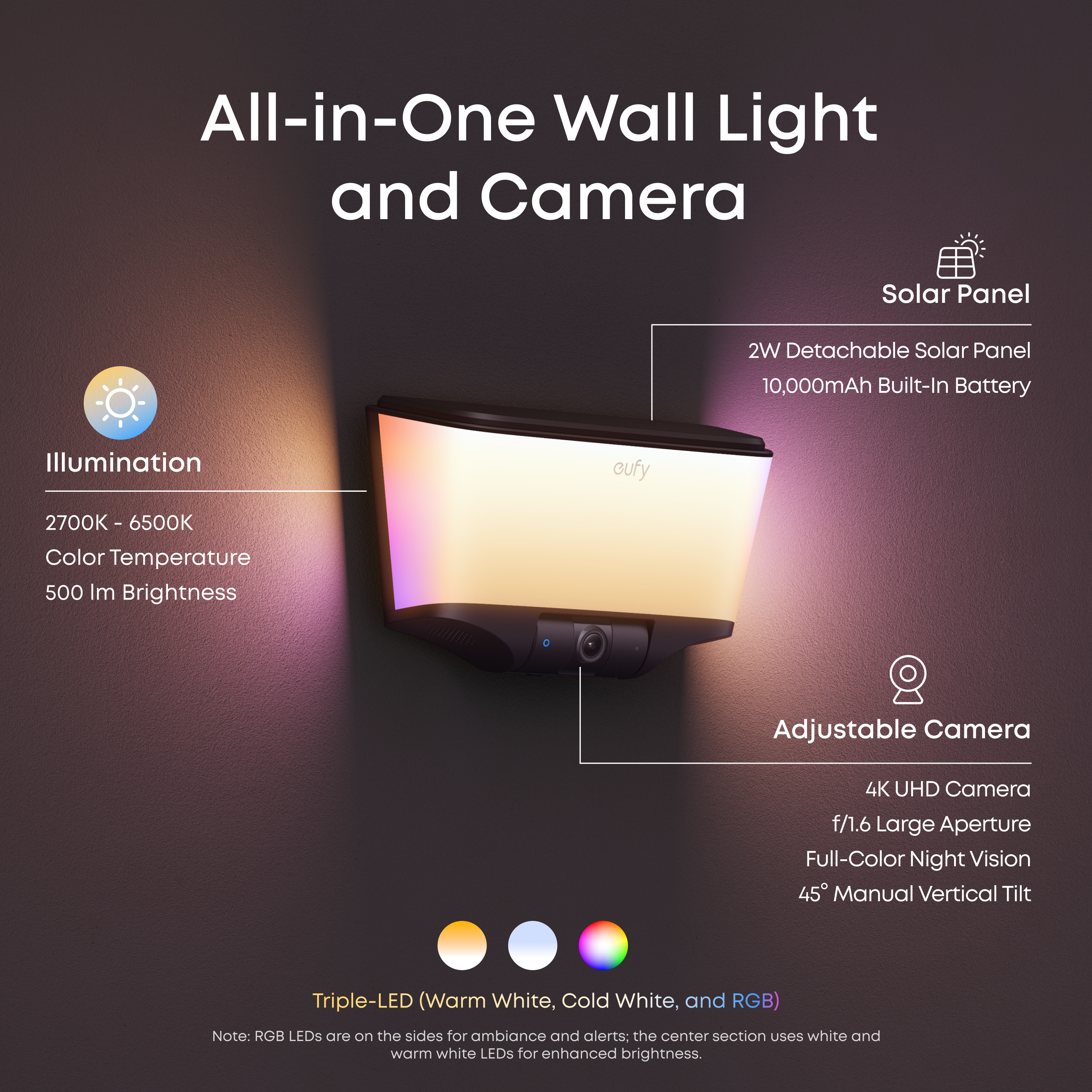 eufy-security-wall-light-cam-s4-4k-entry-sensor image 2