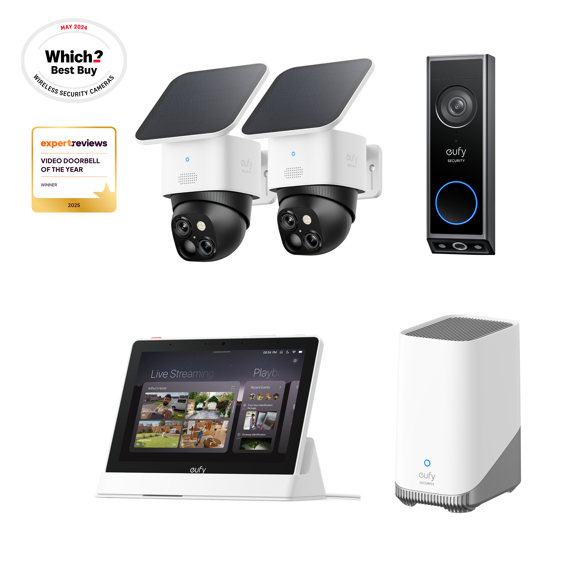 eufy-security-solocam-s340-2-cam-video-doorbell-e340-homebase-s380-smart-display image 1