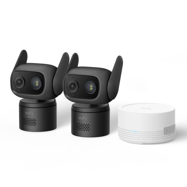 eufy-security-wired-cam-c31-2er-pack-schwarz-homebase-mini-64gb image 1