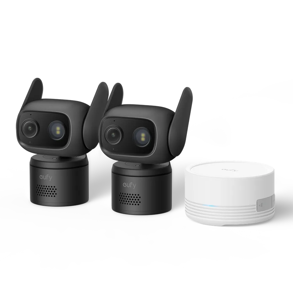 eufy-security-wired-cam-c31-2er-pack-schwarz-homebase-mini-64gb image 1