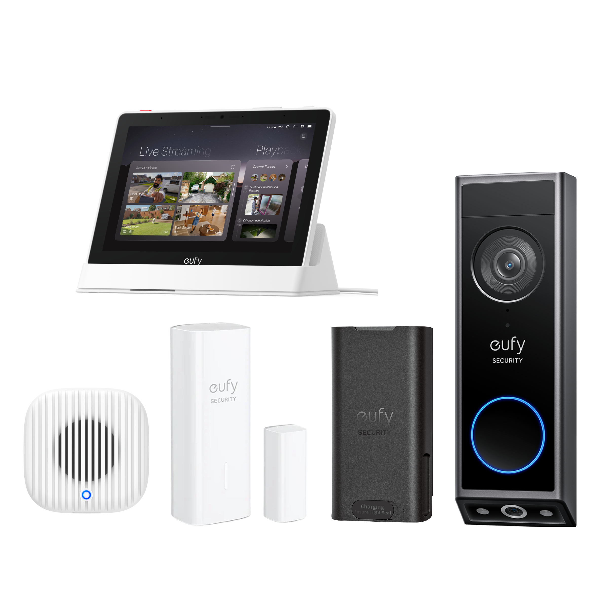 eufy-security-video-doorbell-e340-komplett-bundle-mit-smart-display-e10 image 1