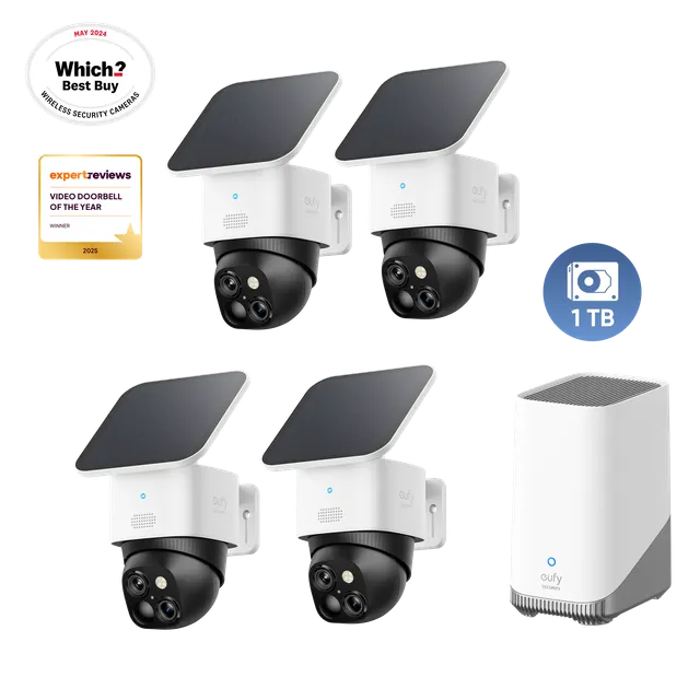 eufy-security-solocam-s340-4er-set-mit-homebase-s380-1-tb-festplatte image 1
