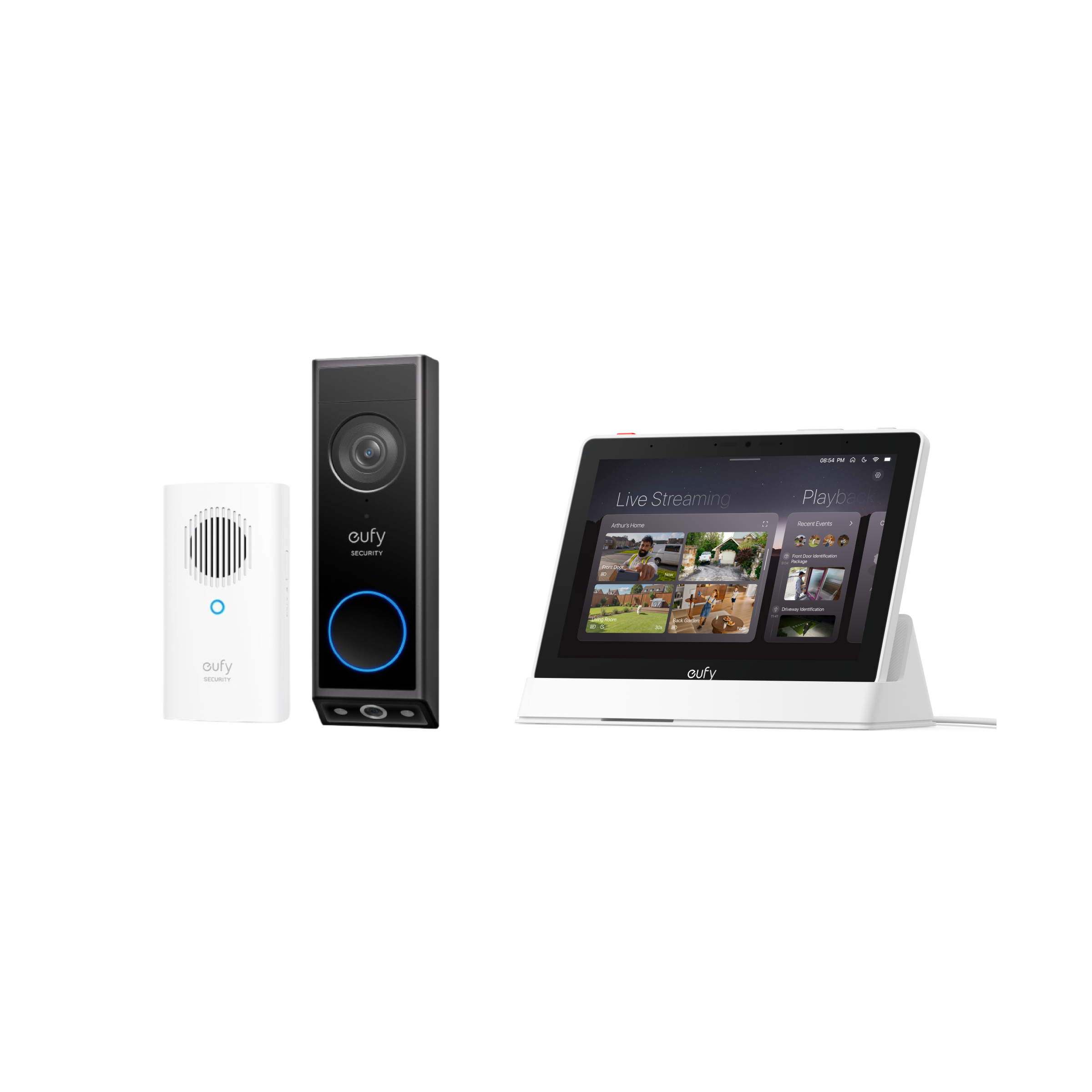 eufy-security-video-doorbell-e340-mit-chime-smart-display-e10-set image 1
