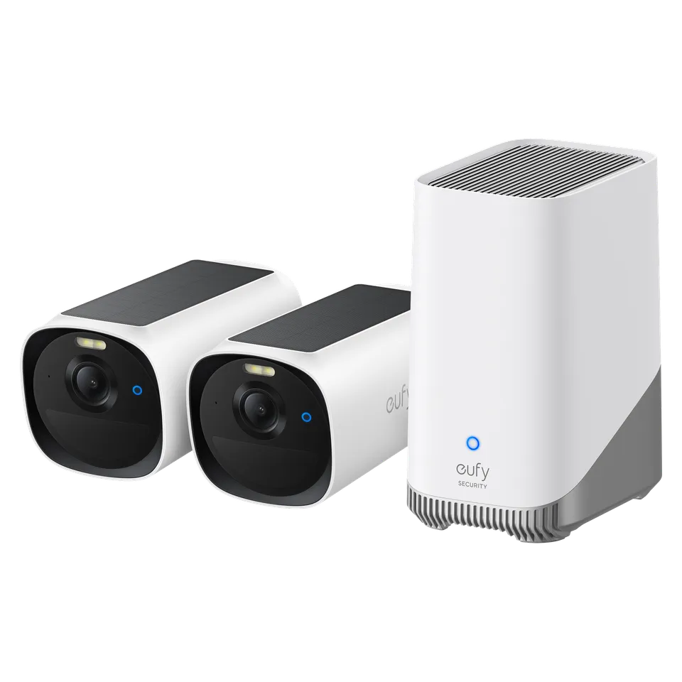 eufy-security-eufycam-e40-2-cam-kit-mit-homebase-s380-2k-solar-berwachungskamera image 1