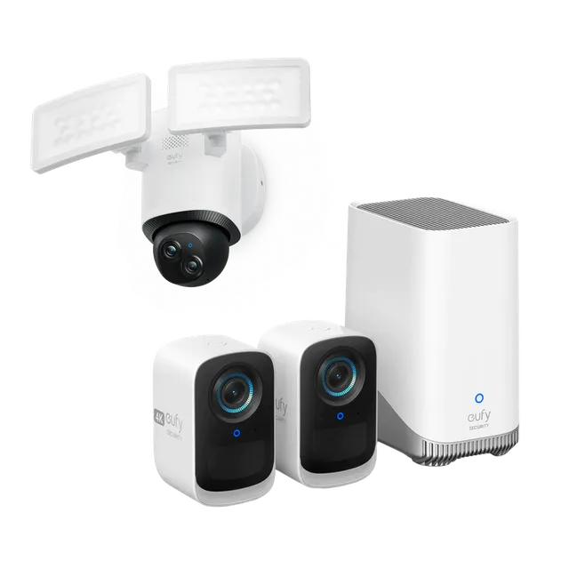 eufy-security-eufycam-s300-eufycam-3c-floodlight-camera-e340-set image 1