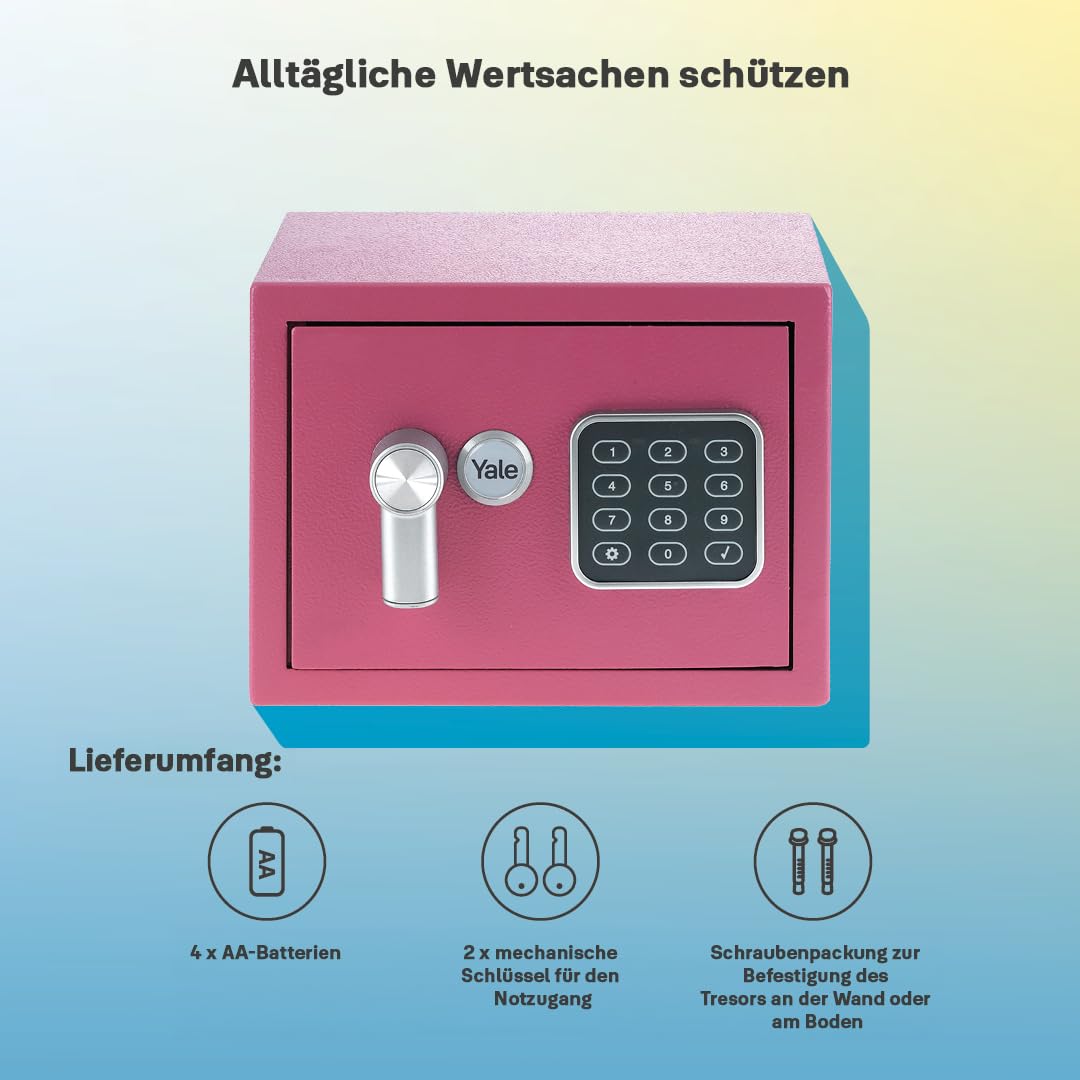 yale-elektronischer-tresor-ysv-170-db2-p-mini-rosa-m-beltresor-mit-pin-und-schl- image 4