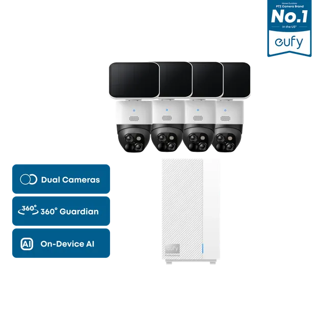 eufy-security-solocam-s340-4-cam-kit-homebase-professional-s1-solar-set image 1