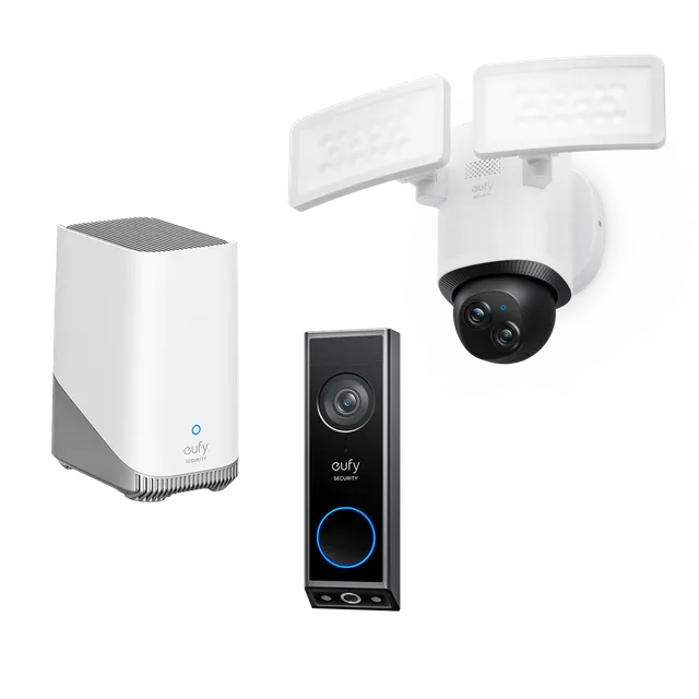 eufy-security-video-doorbell-e340-floodlight-camera-e340-homebase-3-zutritts-set image 1