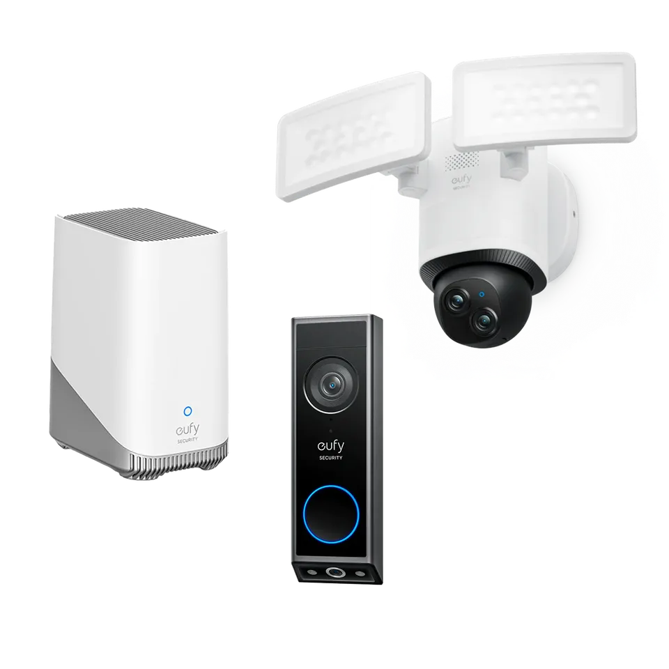 eufy-security-video-doorbell-e340-floodlight-camera-e340-homebase-3-zutritts-set image 1