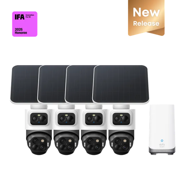 eufy-security-eufycam-s4-berwachungskamera-4-cam-kit-triple-lens-4k-bullet-ptz image 1
