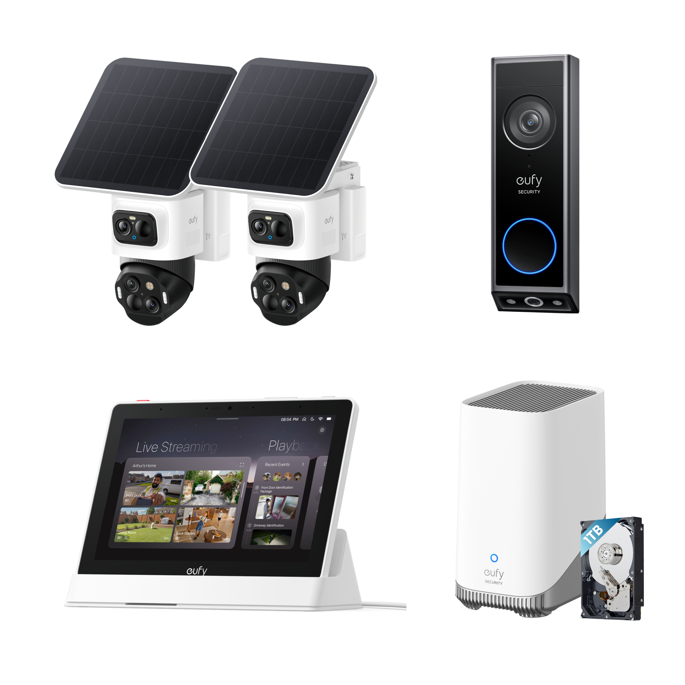 eufy-security-eufycam-s4-2er-set-video-doorbell-e340-homebase-3-display-1-tb-fes image 1
