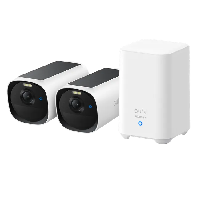 eufy-security-eufycam-e40-2-cam-kit-homebase-2-2k-solar-wlan-berwachungskamera image 1