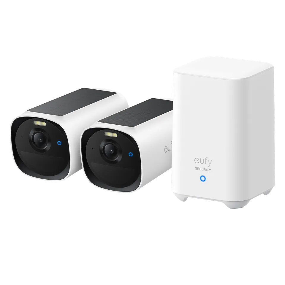 eufy-security-eufycam-e40-2-cam-kit-homebase-2-2k-solar-wlan-berwachungskamera image 1