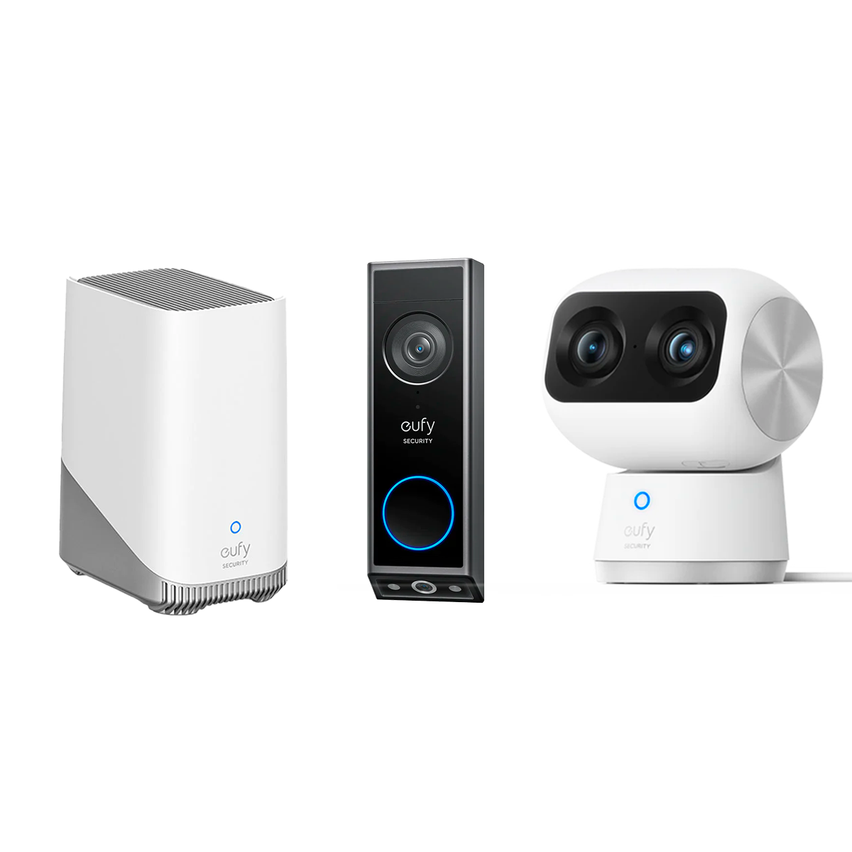 eufy-security-indoor-cam-s350-video-doorbell-e340-homebase-3-bundle image 1