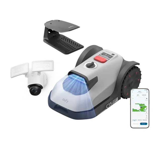 eufy-security-roboterm-her-c15-mit-regendach-floodlight-camera-e340-set image 1