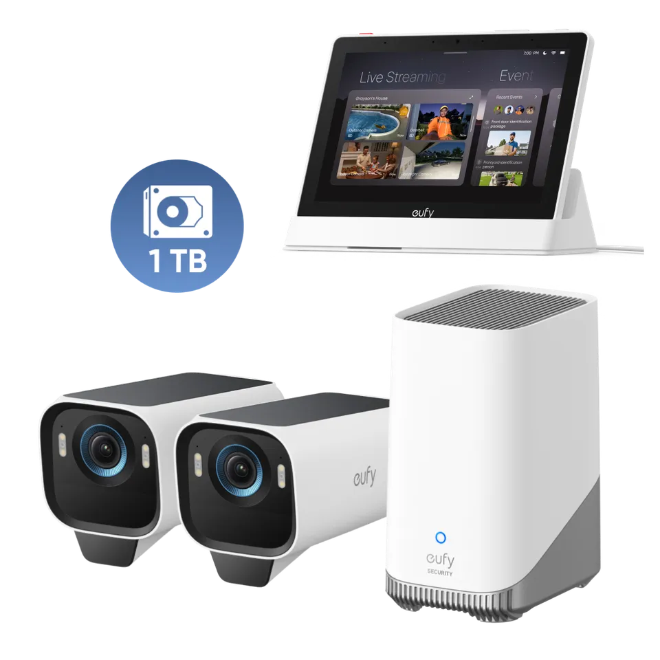 eufy-security-smart-display-eufycam-s3-pro-2-kamera-set-1-tb-festplatte image 1