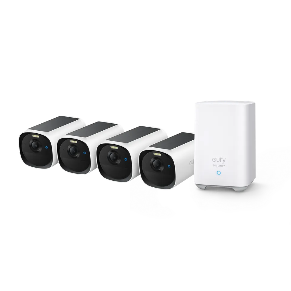 eufy-security-eufycam-e40-4-cam-kit-homebase-s280-2k-solar-berwachungskamera-set image 1