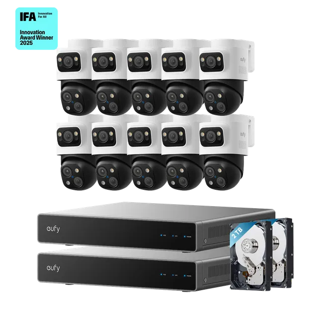 eufy-security-dual-nvr-poe-system-mit-10x-poe-cam-s4-4k-berwachungsset image 1