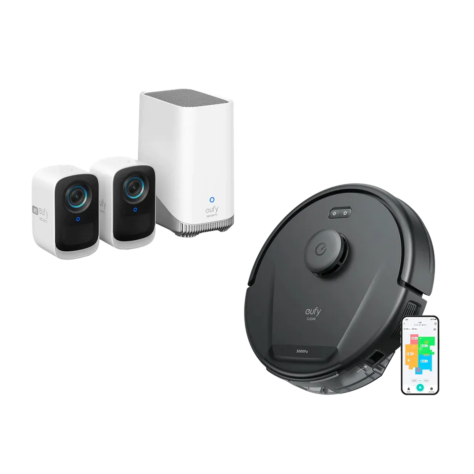 eufy-security-eufycam-s300-eufycam-3c-eufy-clean-l60-bundle image 1