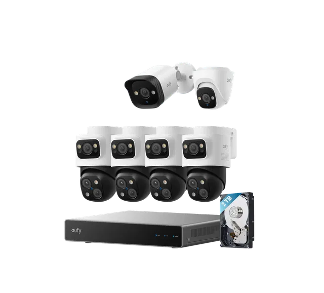 eufy-security-poe-nvr-6-kamera-kit-s4-max-bullet-e40-turret-e41 image 1