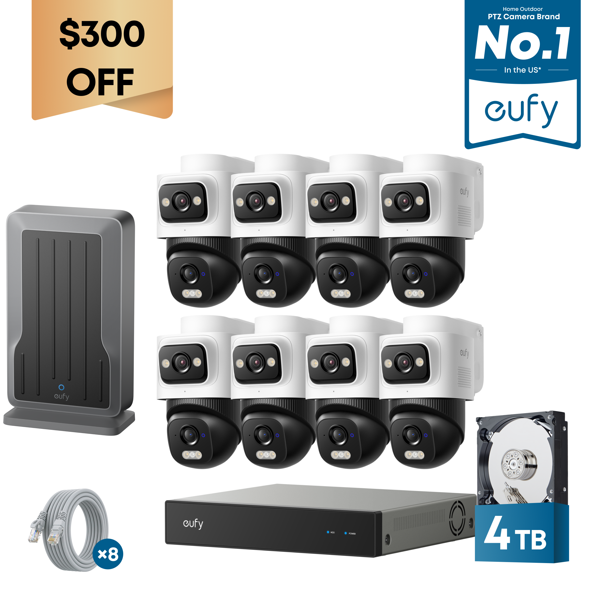 eufy-security-nvr-system-e50-8-kamera-kit-4tb-mit-nvr-wi-fi-modul image 1