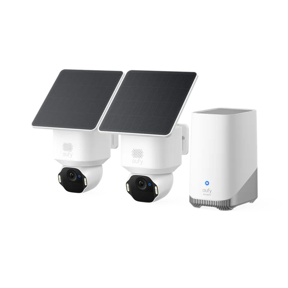 eufy-security-solocam-e42-2-cam-kit-homebase-s380-4k-wlan-berwachungskamera-set image 1